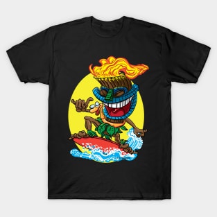 Tiki Surfer with rubber inflatable ring T-Shirt